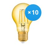 Voordeelpak 10x Osram Vintage 1906 LED Klassiek E27 A 4W 824 Filament Goud | Zeer Warm Wit - Vervangt 35W