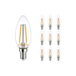 Voordeelpak 10x Noxion Lucent Filament LED Kaars B35 E14 2.5W 822-827 250lm | Dimbaar - Zeer Warm Wit - Vervangt 25W
