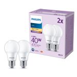 Voordeelpak 2x Philips Lamp LED E27 Peer Mat 5W 470lm - 827 Zeer Warm Wit