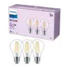 Voordeelpak 3x Philips Lamp LED E27 Peer Filament Helder 7W 850lm - 840 Koel Wit
